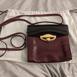 Nina Ricci leather crossbody bag Bordeaux and black